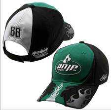 Men's AMP Energy Dale Jr 88 Hat Green + Black Flames Adjustable Ball Cap Chase