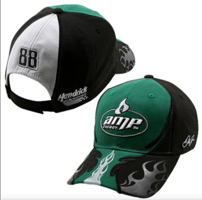 Men's AMP Energy Dale Jr 88 Hat Green + Black Flames Adjustable Ball Cap Chase