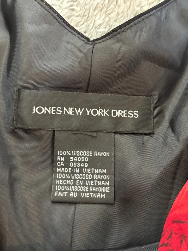 Vestido Vaina Jones New York Talla Sin Mangas Estampado Floral Negro Rojo Rosas Foto 2 de 4