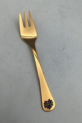 Georg Jensen Annual Fork 1992 Vergoldet Sterlingsilber Mit Email