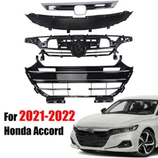 Fit For Honda Accord 2021 2022 Front Bumper Grilles +Upper Lower Grille Assembly