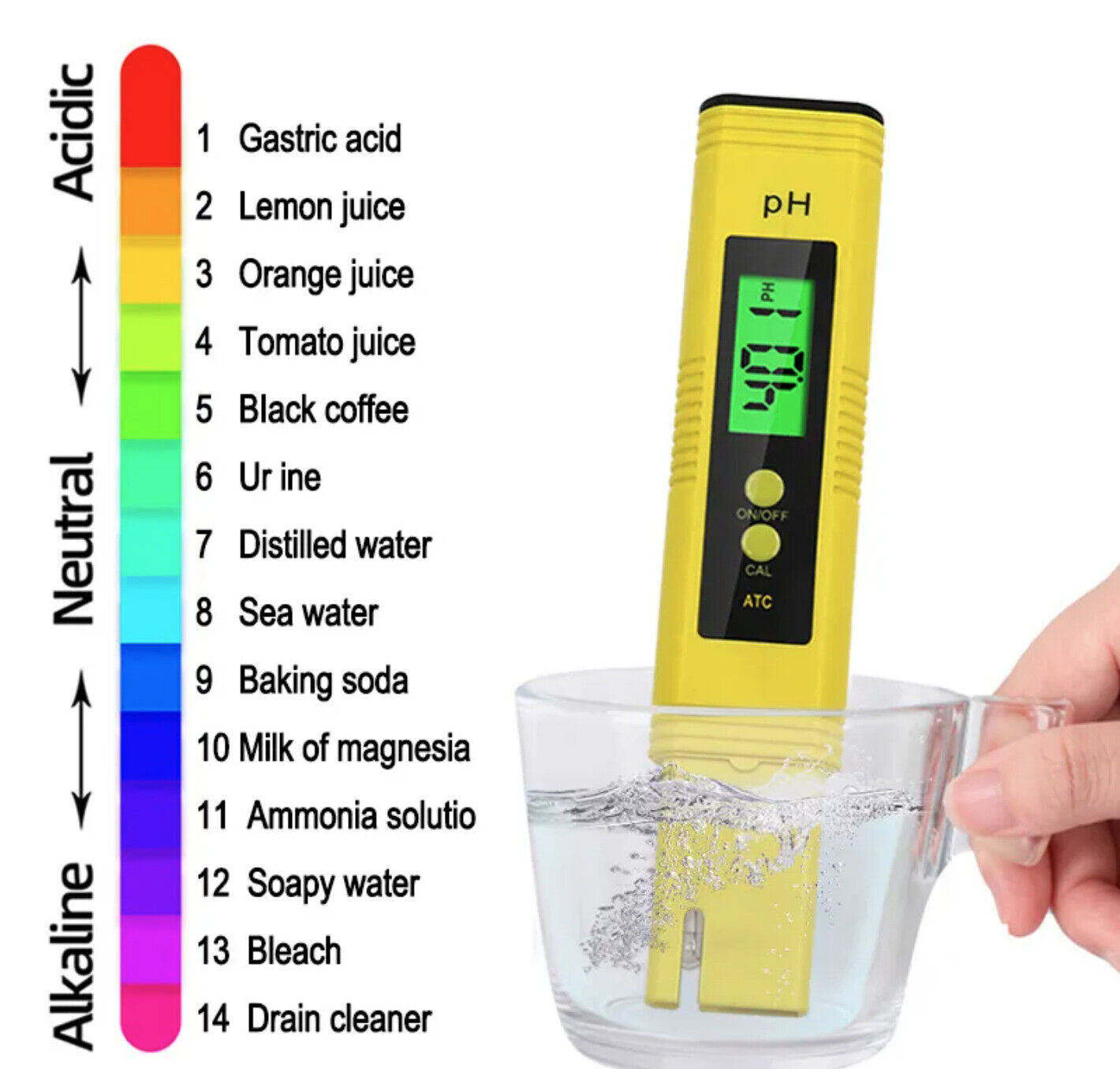 PH Wert Tester Wasser Messgerät Digital Messer Aquarium Pool Prüfer pH 0-14