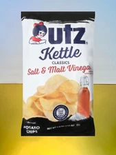 〽️ New Exclusive UTZ Kettle Classics Salt & Malt Vinegar Potato Chips 7.75 oz
