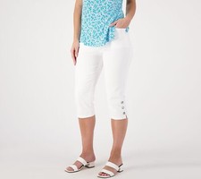 Susan Graver Weekend Premium Stretch Slim Pants White 4XL New