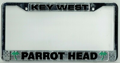 Key West FL Jimmy Buffett Margaritaville Parrot Head Vintage License Plate Frame