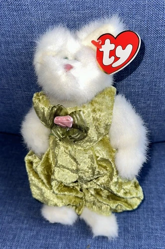 1993 Vintage TY Beanie Baby Attic Treasures Katrina White Cat Plush 8" Jointed