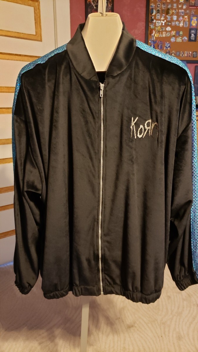 Vintage 90's KORN Jacket Black Velour Sequin Giant XL | eBay Vintage 90's KORN Jacket Black Velour Sequin Giant XL | eBay