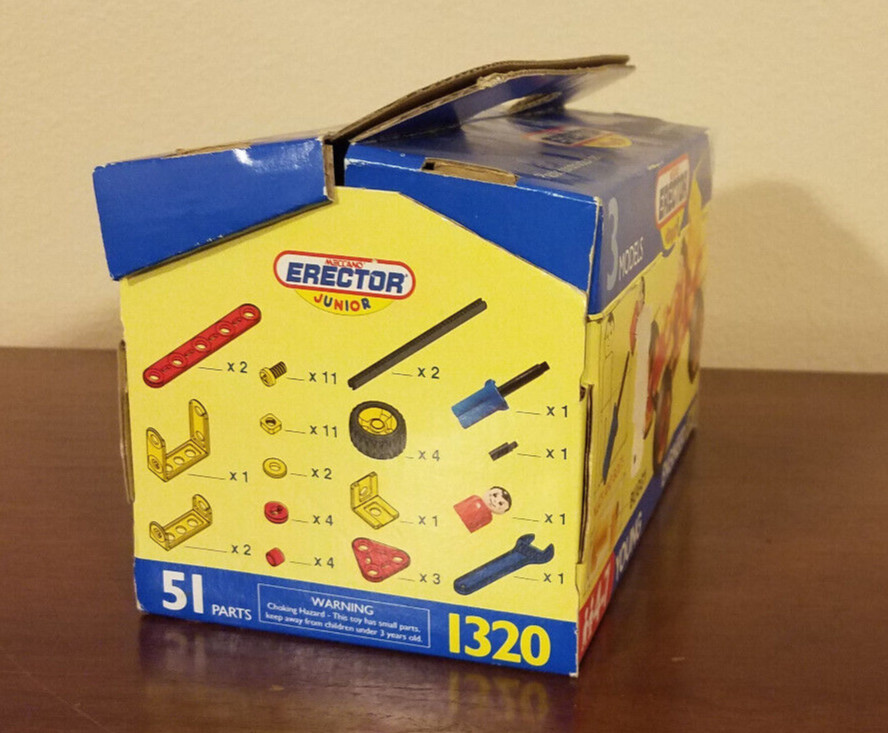 Vintage Erector Set Junior Young Engineer 1320 3 Models 1993