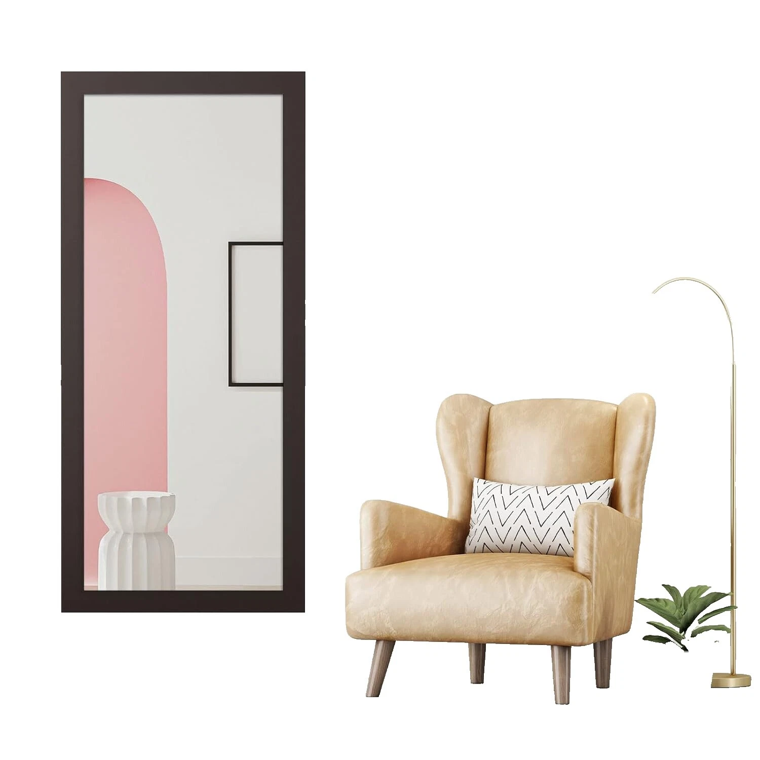 Wooden Full-length Mirror Home Décor Mirrors