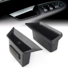 2 Pcs Front Door Armrest Storage Box Tray Bin Kit Black For Cadillac XT5 2017-19