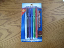 Vintage Paper Mate Comfortmate Pens Multi Colored NEW SEALED 5 Pack