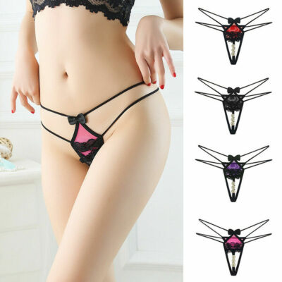 Sexy Women's Lace Thongs G-string Panties Underwear Crotchles T-back Lingeries