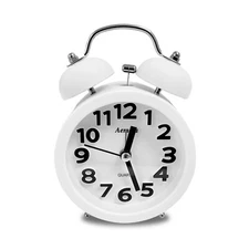 Newpowa 4inches Twin Bell Alarm Clock Small Battery AA Operated Analogock  Alarm