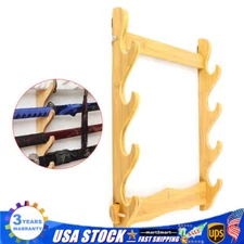 4 Wall Mount Wooden Gun Rack Natural Wood Finish Gun Storage Shelf Holder