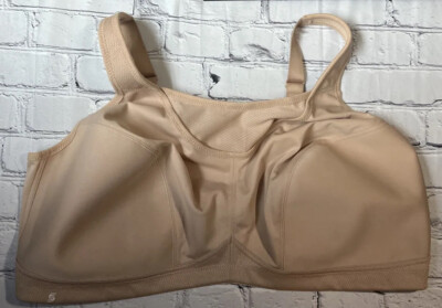Glamorise 1066 Full Figure 50 D No-Bounce Camisole Sports Bra Wirefree beige