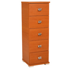 Cassettiera Piccola 5 cassetti in legno 31,5x31cm CILIEGIO