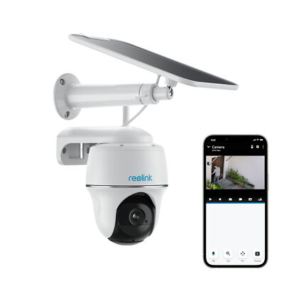 Reolink 5MP WLAN PTZ Überwachungskamera Aussen Akku Argus PT mit Weiß Solarpanel