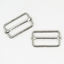 2 x Metal Strap Slider for Bag Straps 38mm – Silver for Webbing Strap Tape Craft