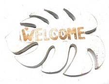 Welcome White Monstera Sign - Hawaiian Decor  snd2504220