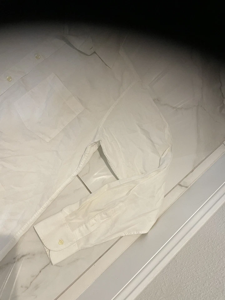 Vintage Men Burberry’s London Off- White Button Down Shirt Size 15 - Image 3 of 4