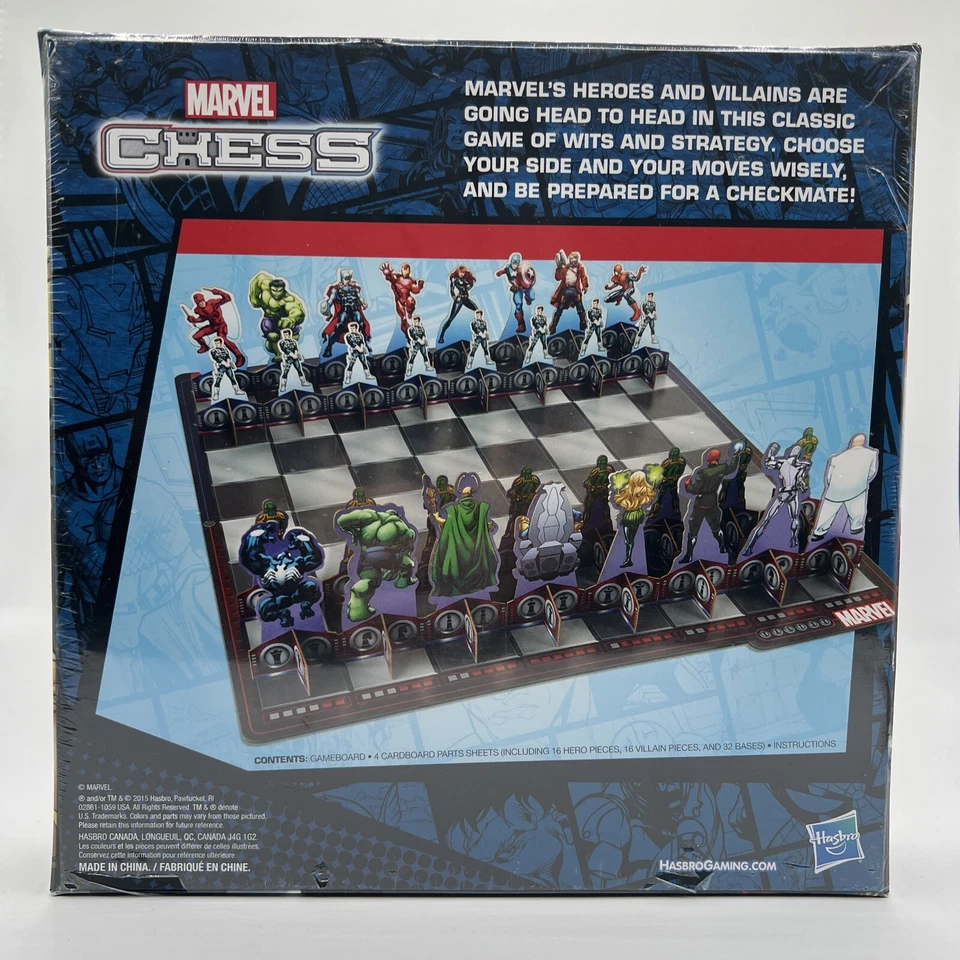 Hasbro Marvel B6933 Kids Chess Board Game New Sealed Heroes Villains Iron Man - Image 2 of 2