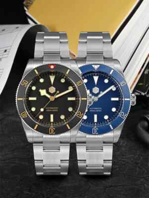 SAN MARTIAN SN0138-G 37Mm Vintage Men's Mechanical Diver Watch