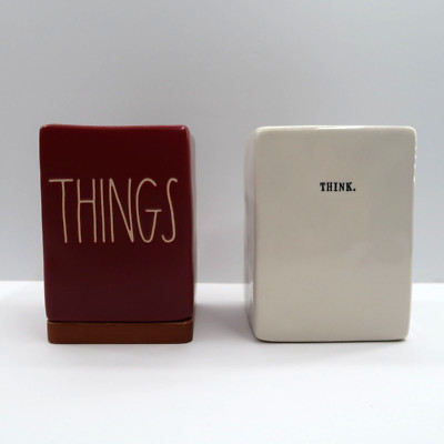 Rae Dunn Containers Things Think Burgundy White Bathroom Home Goods