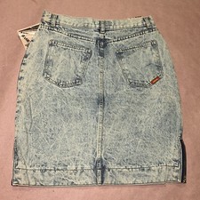 Vintage 1990  s Jordache Basics Denim Skirt, Double Zip, Deadstock NWT, Size 13
