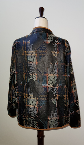 Coldwater Creek Boho Western Reversible Floral Jacket Micro Suede Trim Size M/L - Picture 2 of 18