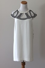 Xscape Dress 6 Off White Modern Column Sheath Rhinestone Sexy Comfy NWT $219