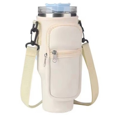 Carry Koozie passt 40oz Becher 1,18L Stanley & ähnliche Becher Becher Beige Neopren