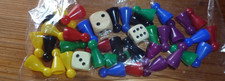 Spielsteine - Ersatzspielsteine  - 6 Farben x 6 Steine mit drei Würfel