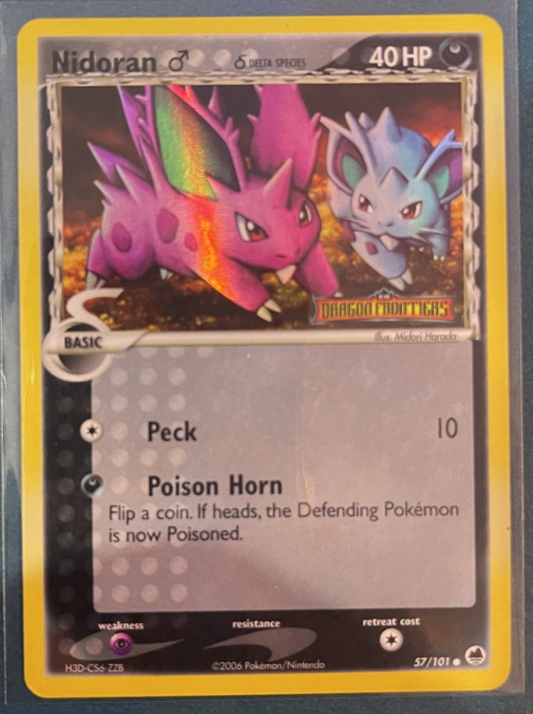 Pokemon Card - Nidoran M Dragon Frontiers 57/101 Reverse Holo Stamped