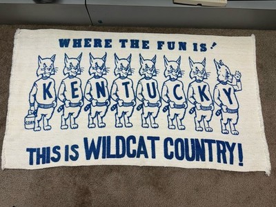 Vintage Kentucky Wildcats Rug Wall Hanging This Is Wildcat Country Where The Fun