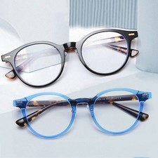 TR90 Vintage Round Eyeglass frames Transpaprent Plano Glasses for Women Men