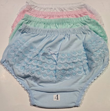 4 NEW GIRL'S 100 COTTON FULL BRIEF PANTY UNDERWEAR BACK RUFFLES SIZE: 04