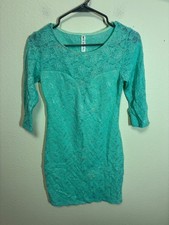 Vanilla Bay Dress Party Boho Lace Clubwear Pencil Skirt Blue Juniors Medium BD2
