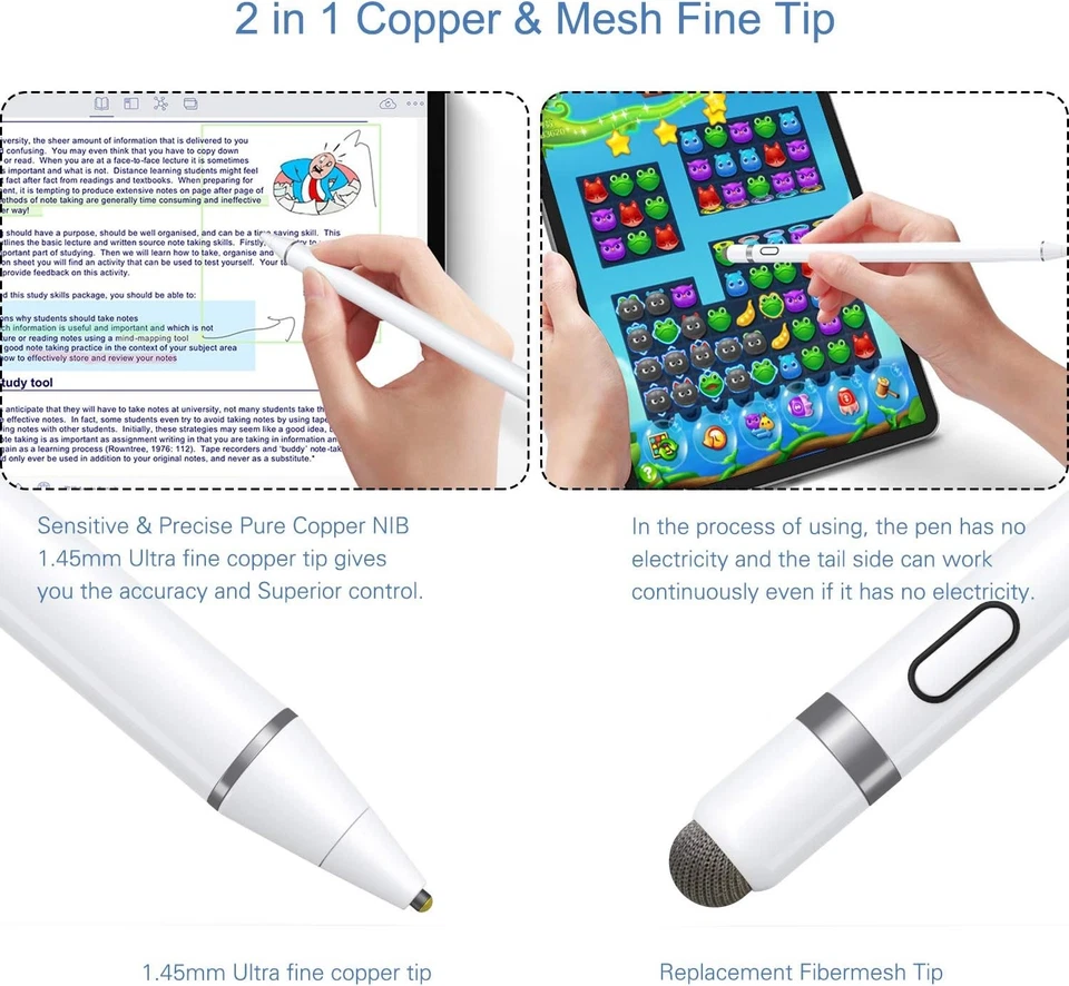 Active Stylus Pen Compatible for iOS&Android Touch Screens, Pencil with White  - Image 3 of 4
