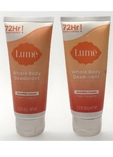 Lume Whole Body Invisible Cream Deodorant Clean Tangerine 2.2 Oz. Lot of 2