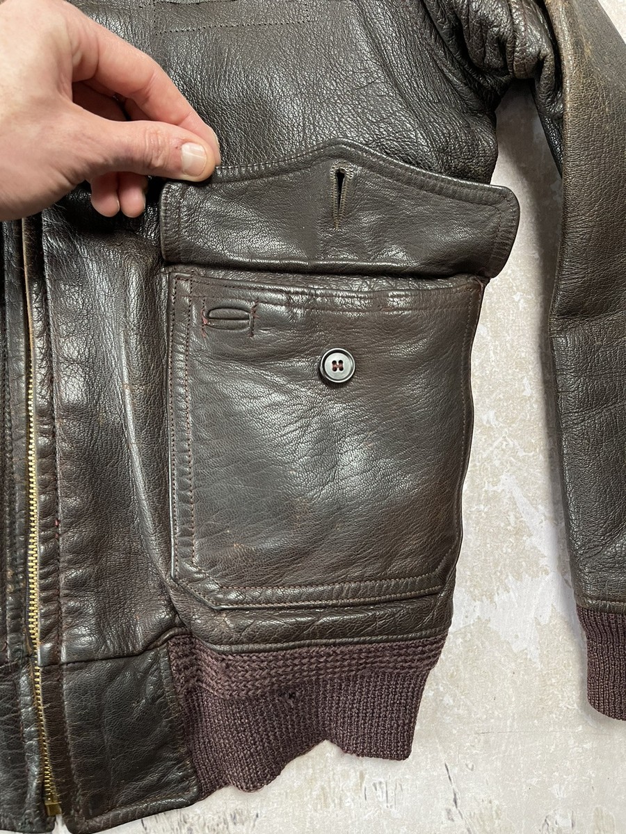 WAMPAM レザーg1 Vintage 1950s Korean War G1 Leather Bomber Jacket Monarch Talon