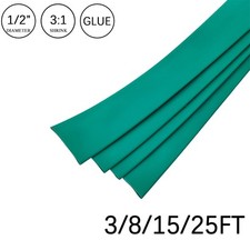 3:1 Heat Shrink Tube-1/2" Green Dual Wall Marine Adhesive Glue Lined Waterproof