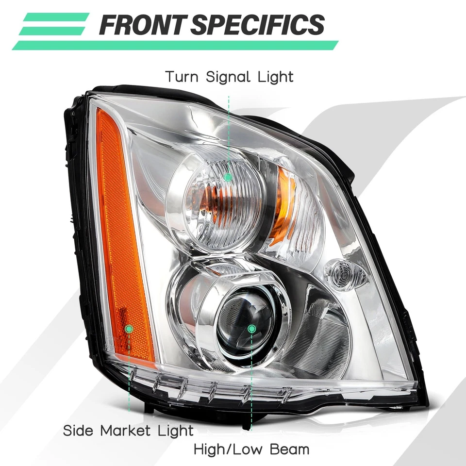 Conjunto de faros proyectores de xenón izquierda+derecha para Cadillac DTS 2006-2011 con HID Foto 2 de 4