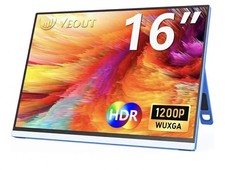 Image of VEOUT 16" Portable Monitor, 1920×1200P 2K IPS Laptop Screen with USB-C HDMI Game