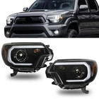 Black LED Headlights Headlamps Fit For Toyota Tacoma 2012-2015 Left+Right Pair