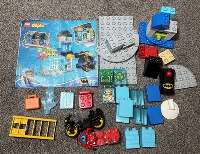 Lego Duplo Lot Mixed Pieces Batman Spiderman Fire Water Motorcycle Satellite