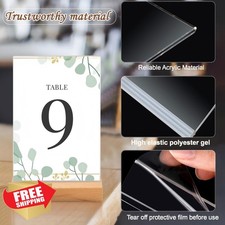 Vinsot 16pk 5x7 Clear Acrylic Sign Holder Wood Base Tabletop Display