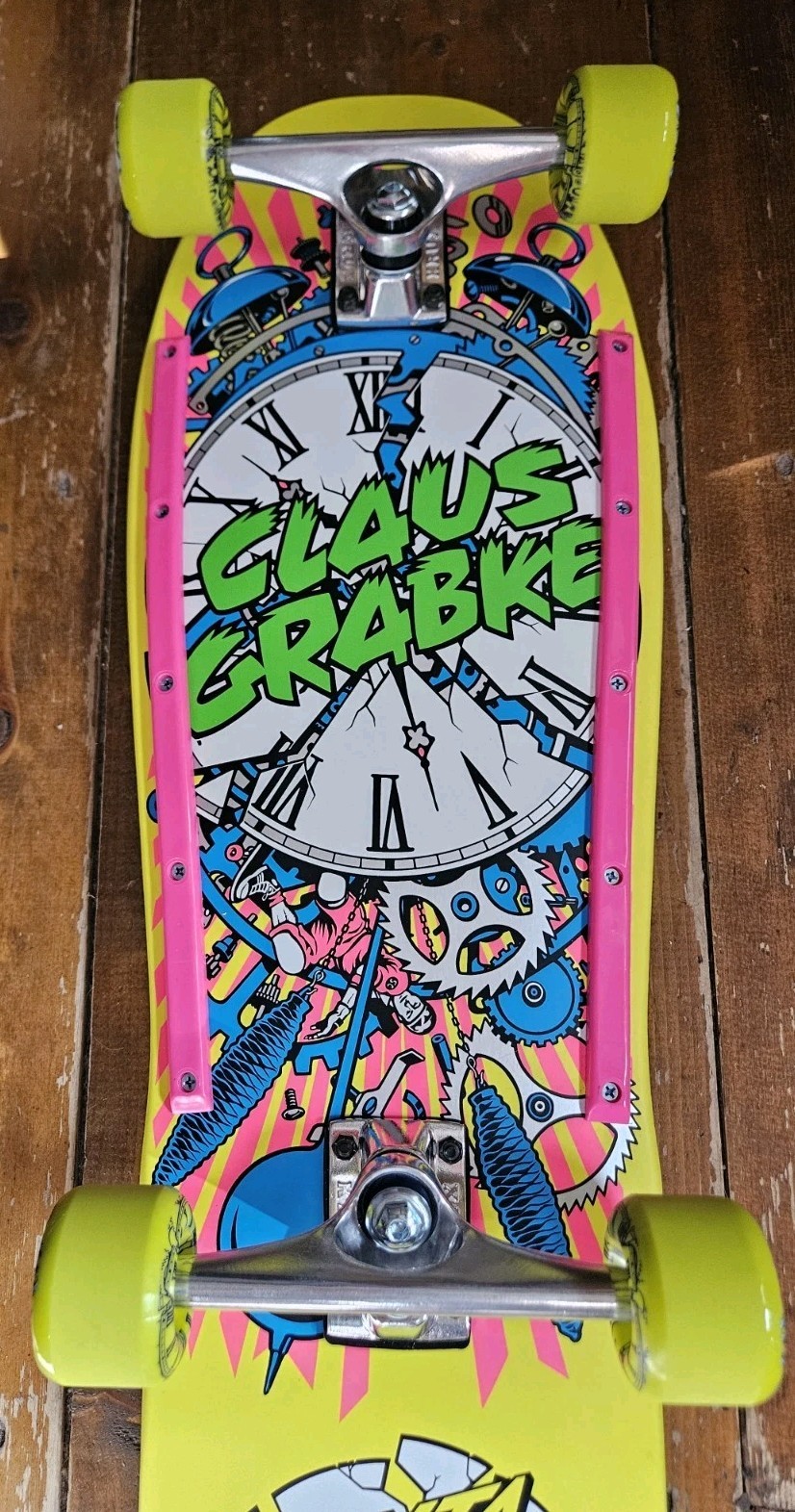 Complete Skateboard Santa Cruz Claus Grabke Yellow Krux Trucks Slimeballs  
