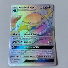 Pokemon Alolan Muk GX Rainbow Secret Rare Card 157/147 Burning Shadows - LP on eBay