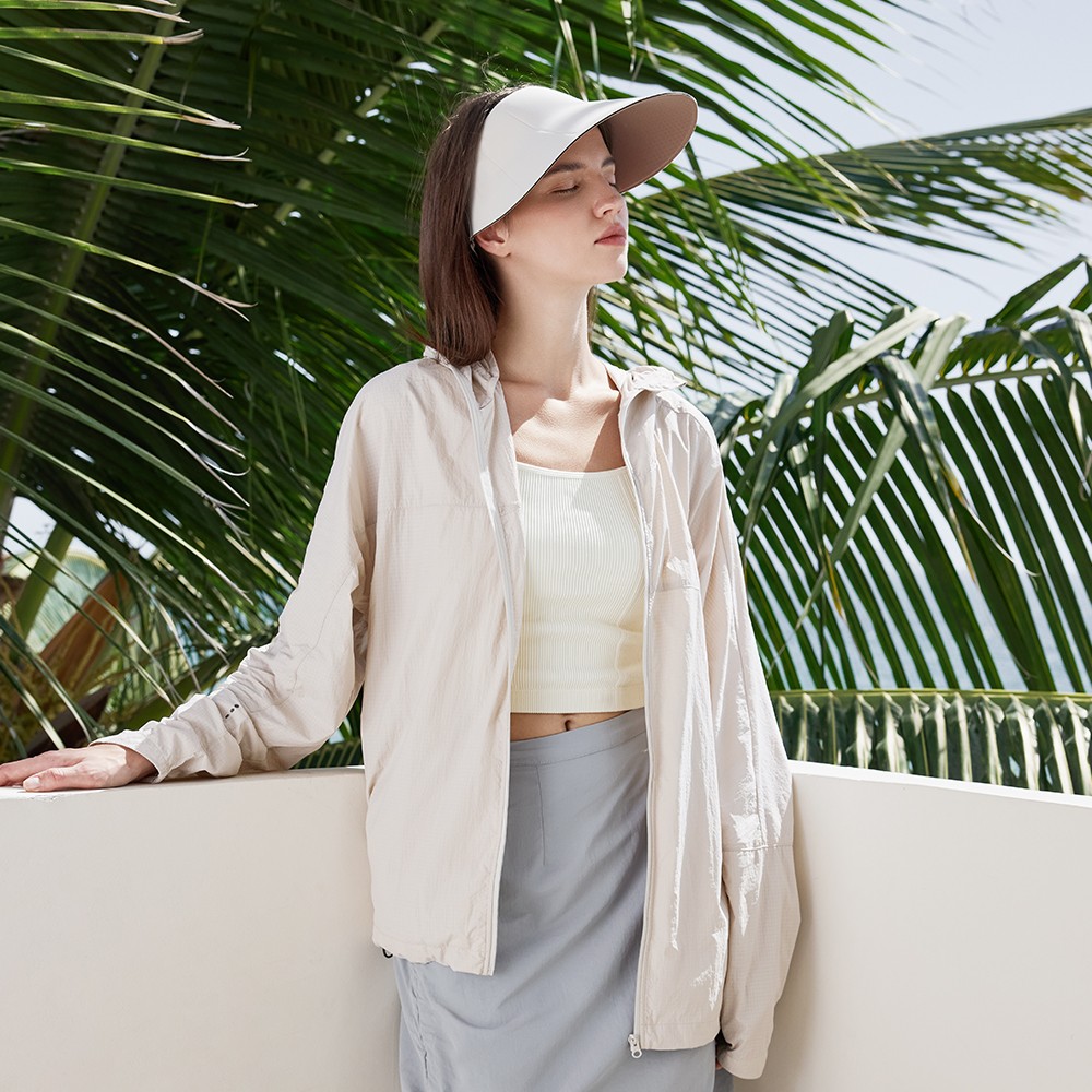 Cap Open Top Foldable Sunhat Upf50+ Outdoor Hat Beige