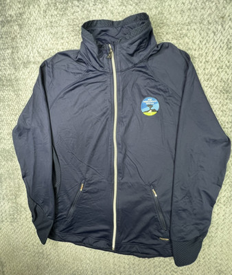 AT&T Pebble Beach ProAm Golf Full Zip Jacket Men s Size M Navy Blue Lightweight